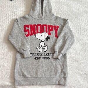 Zara Gray Snoopy Kids Hoodie Dress